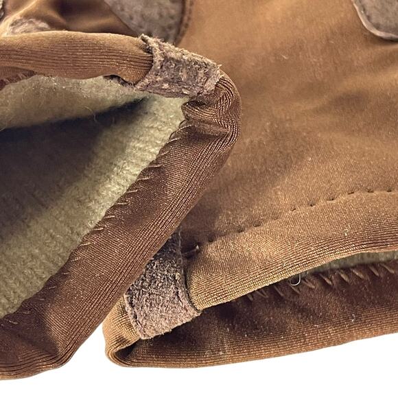 Vintage 80s Isotoner Brown Nylon Leather Driving Gloves S/M Lightweight Soft - Picture 7 of 16